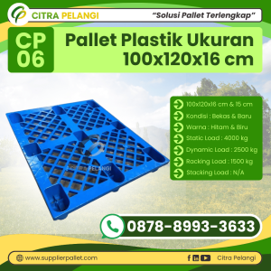 Pallet Plastik Bekas/Baru Ukuran 100x120x16 cm Warna Biru - CP06